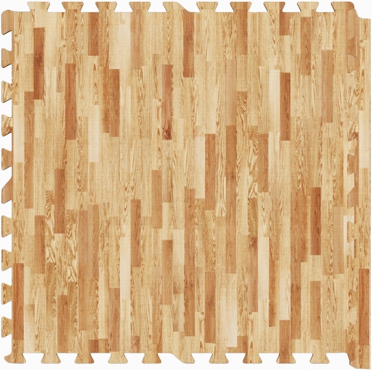 Lot de 6 tapis de protection de sol pour sport 62x62 cm (6 tapis + 12 embouts) Couleur bois