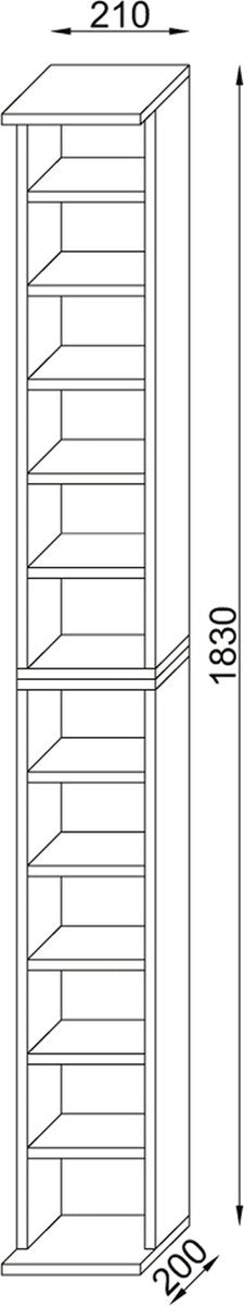 Étagère sur pied 21 x 180 cm, Blanche