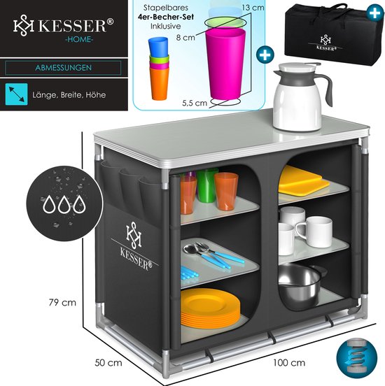 Cuisine Armoire de camping pliable avec sac de rangement
