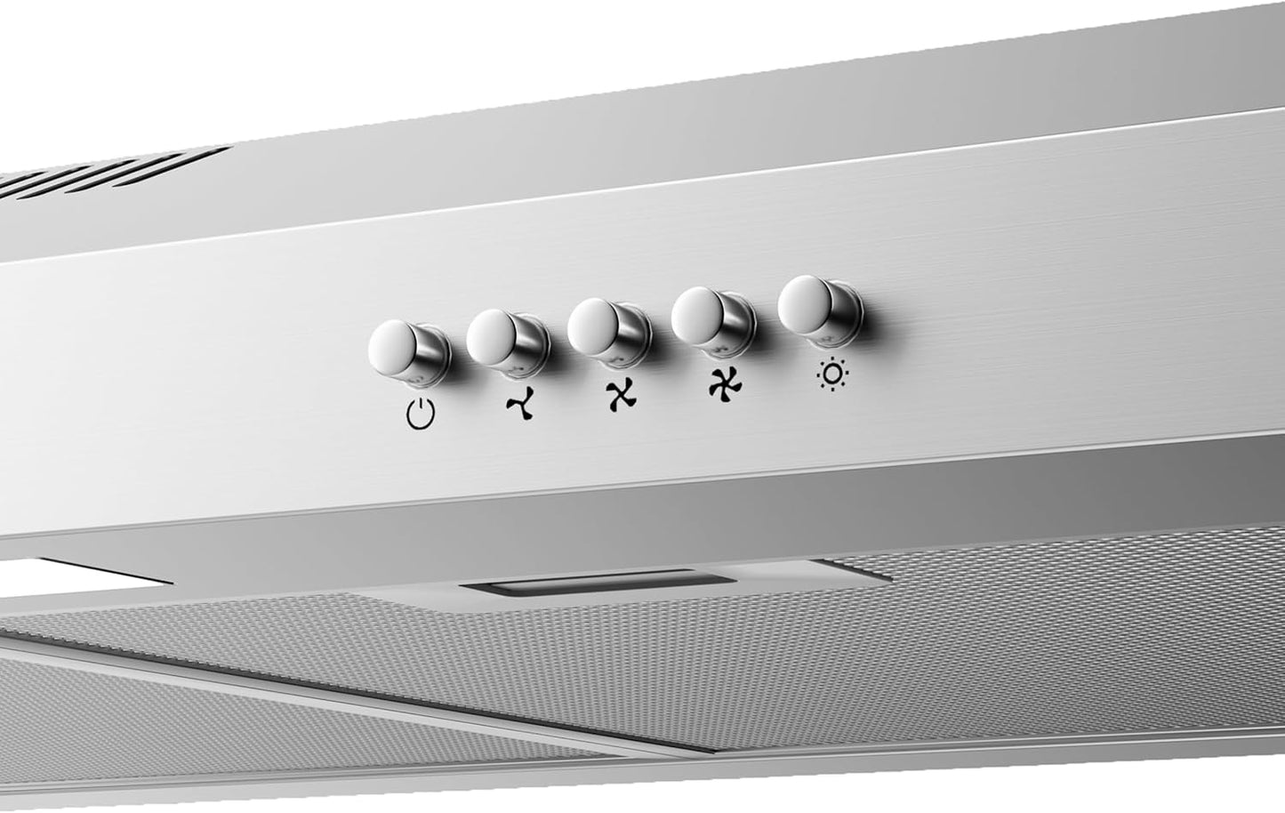 CIARRA Hotte visière 60cm Classe A+ 3 vitesses 220m³/h Recyclage & Evacuation Hotte aspirante encastrable - Inox