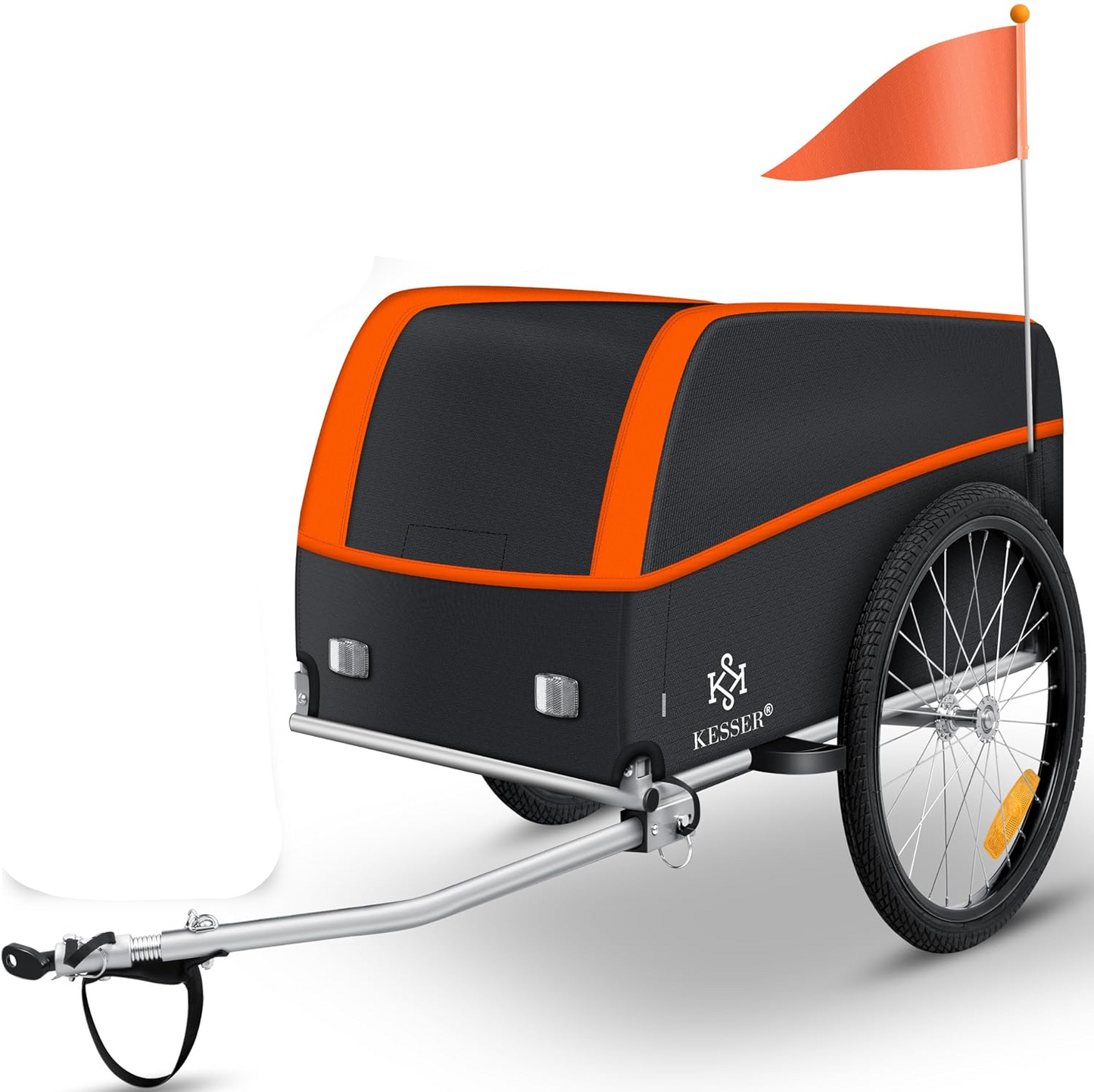 Remorque vélo Haut avec attelage Couvercle Inclus 120 litres Max. 40 kg