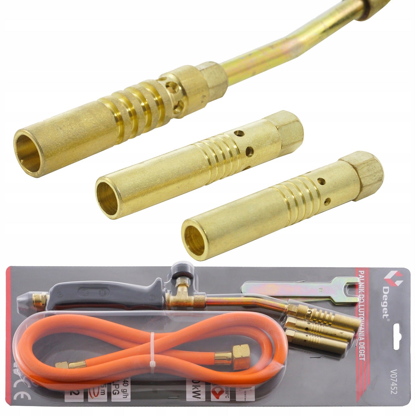 Chalumeau a souder bruleur gaz 3 buses 1,5 m 20 kW