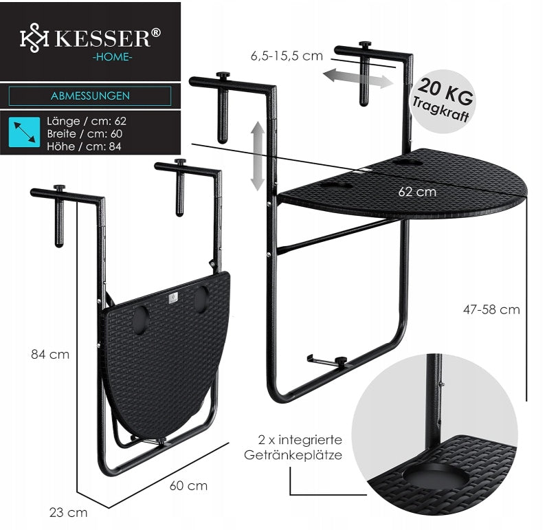 Table de balcon pliable