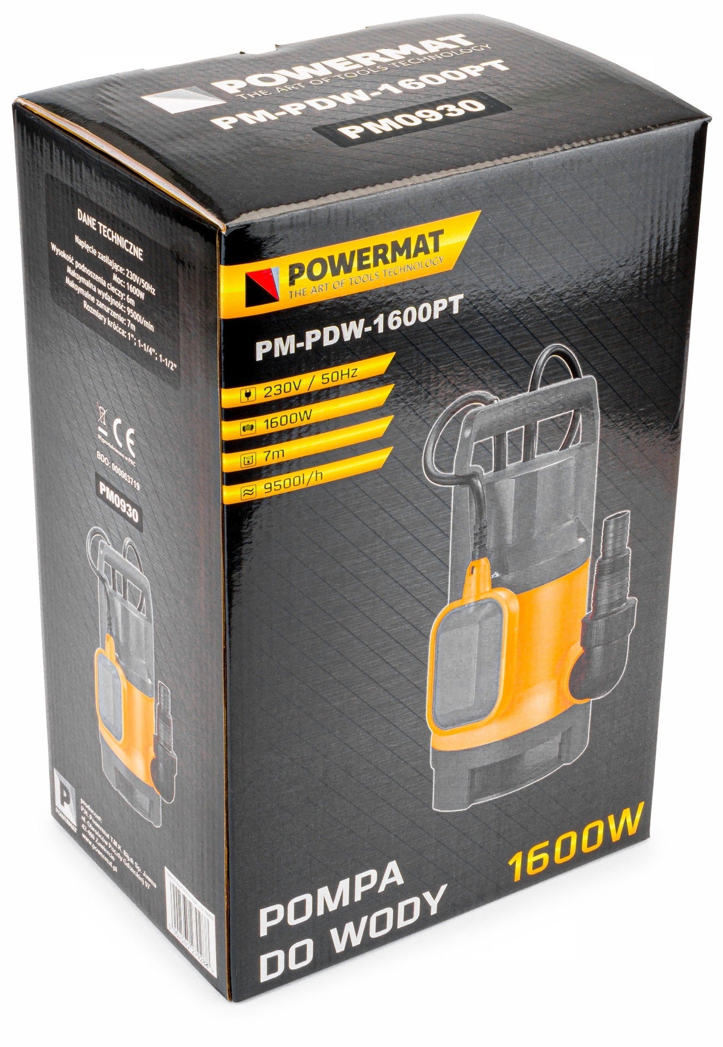 Pompe vide cave submersible avec flotteur pour eaux sales propres, fosses septiques, 1600W