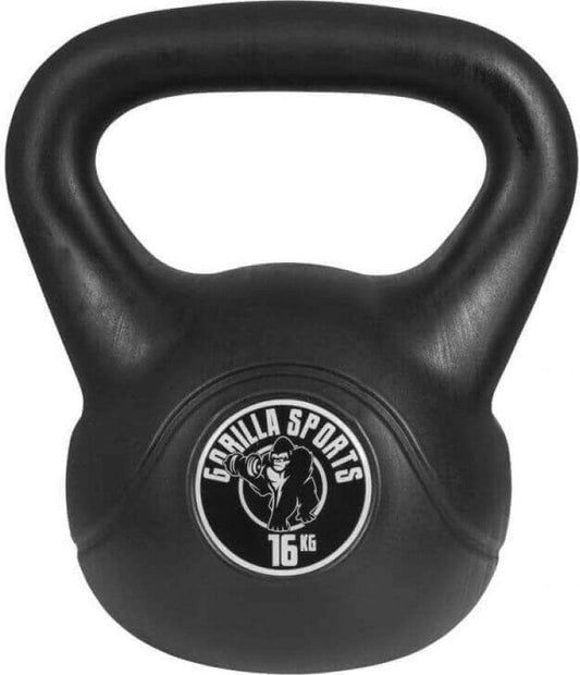 Haltère Russe Kettlebell Plastique Noire De 16 Kg