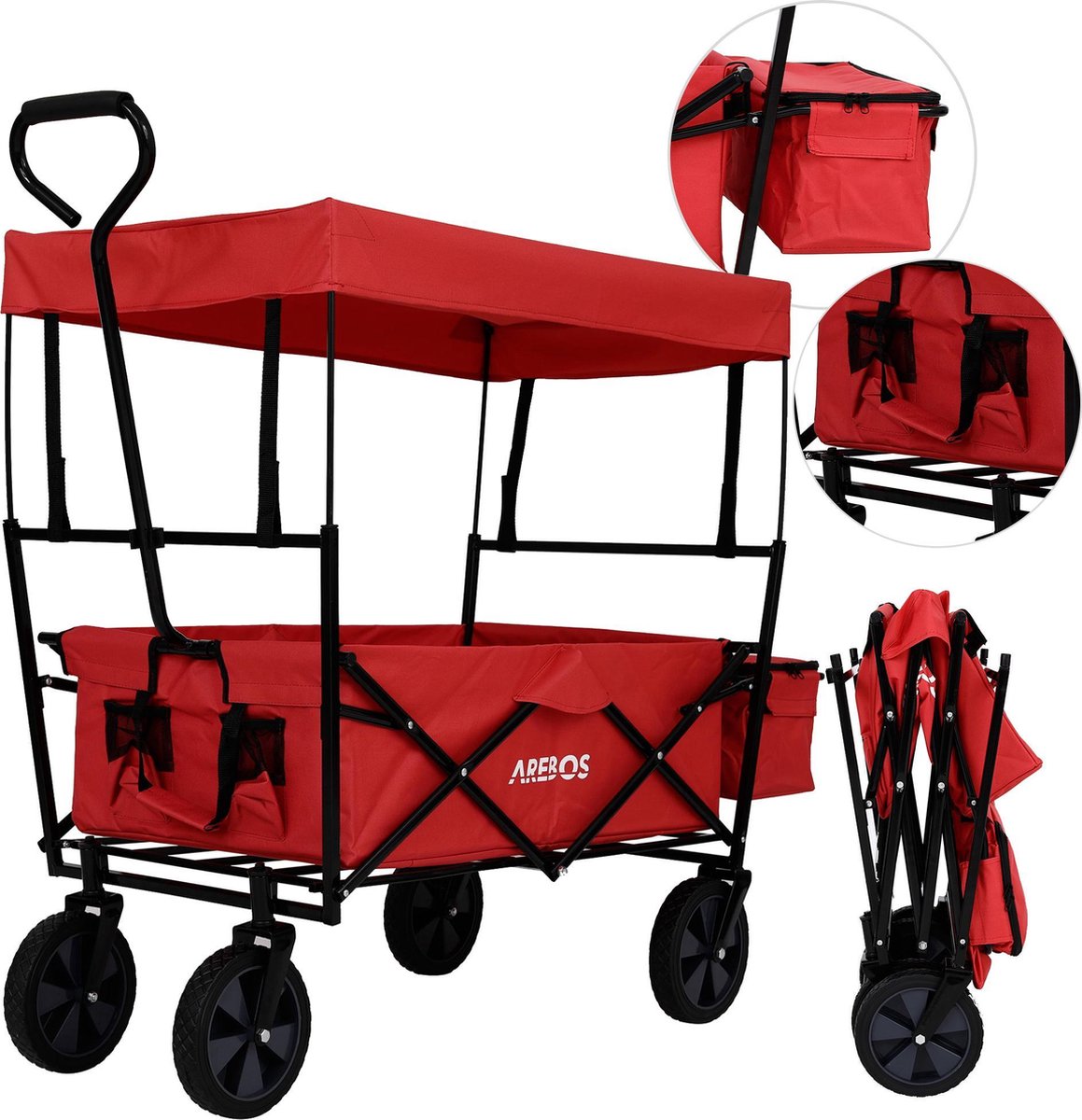 Chariot Pliable avec Toit Chariot de pneus Pleins en Caoutchouc