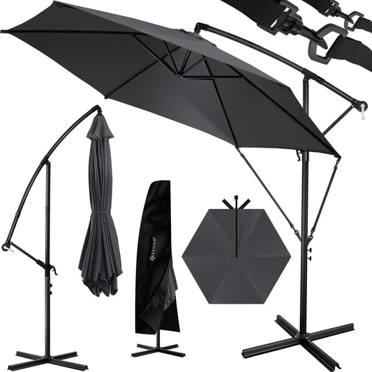 Parasol déporté  avec pied 300cm x 300cm  rotatif à 360° Housse de protection