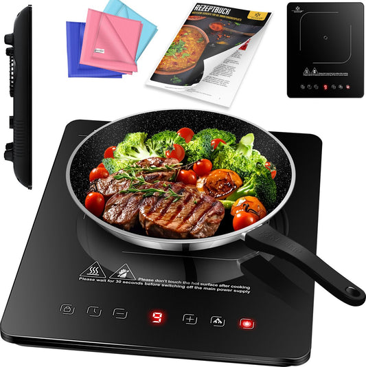 Plaque de cuisson à induction 2100 W 240 V avec 1 zone de cuisson 28 cm, 3 chiffons microfibres