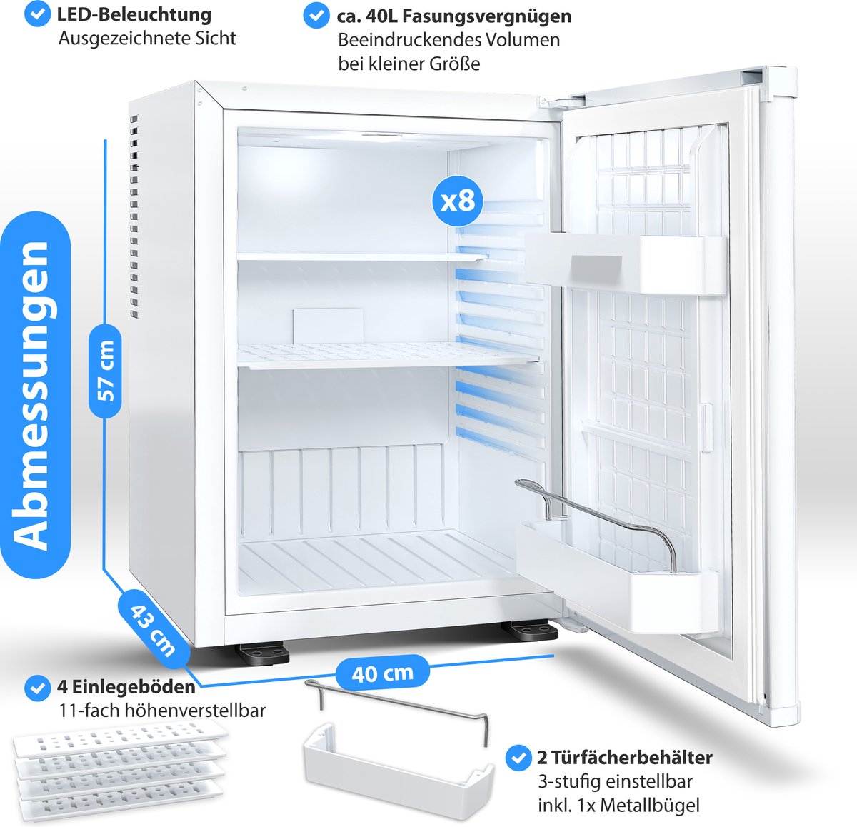 Mini-réfrigérateur avec serrure Minibar 40 litres Verrouillable