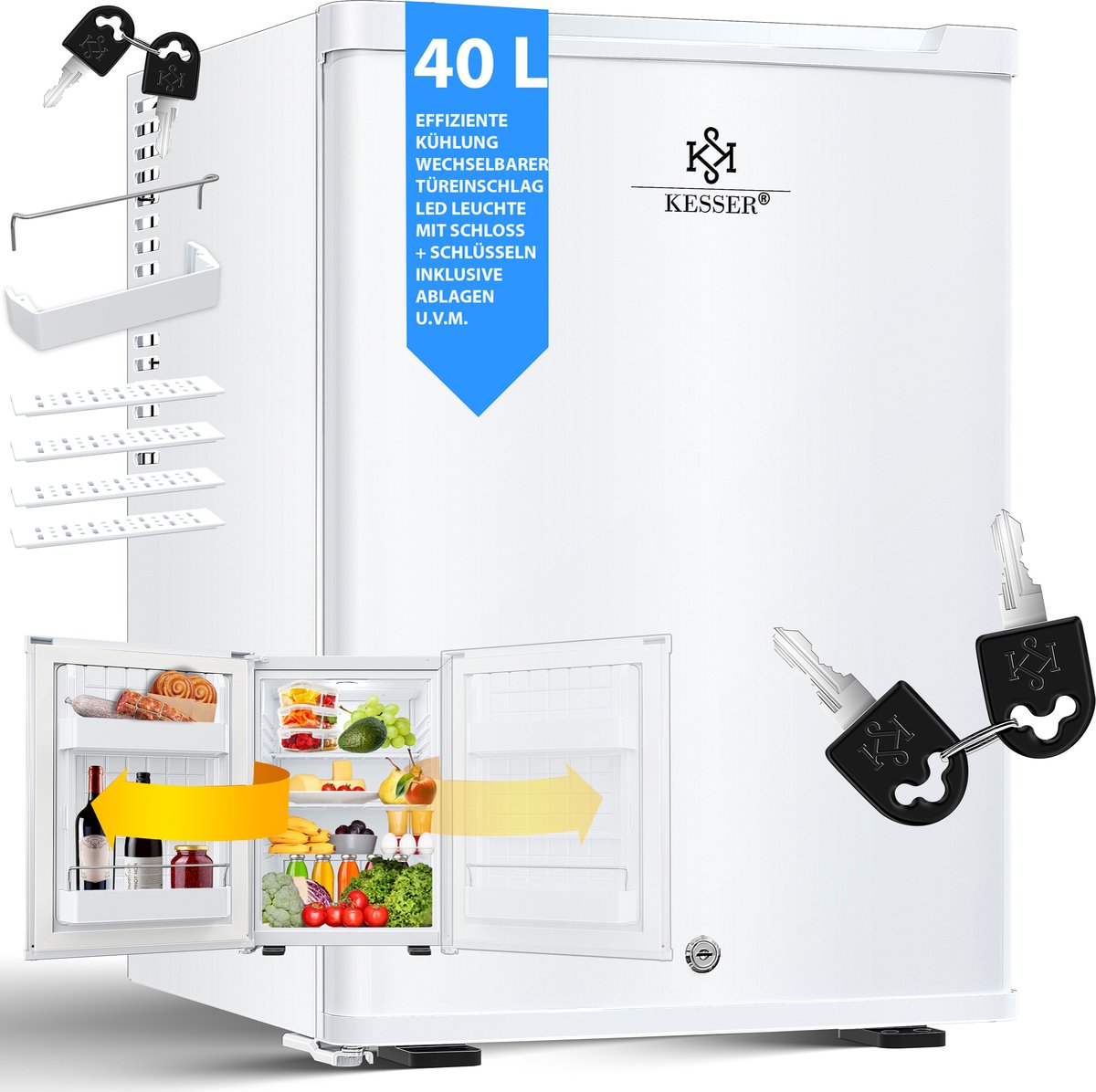 Mini-réfrigérateur avec serrure Minibar 40 litres Verrouillable