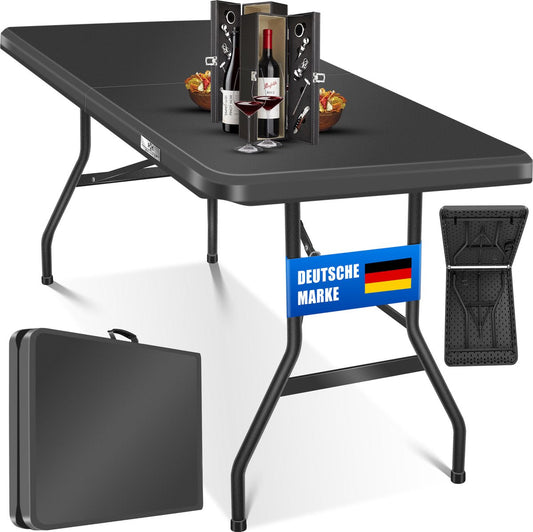 Table de camping pliante 183x76x74cm pour 8 personnes - Anthracite