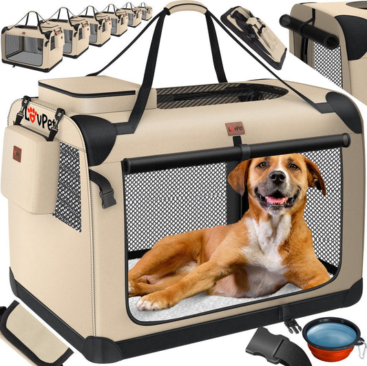 Caisse de transport pour Chien Transport  Pliable  Beige, XL