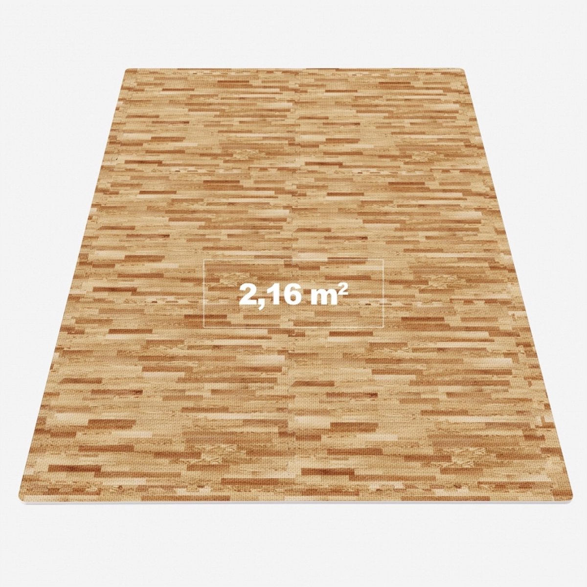 Lot de 6 tapis de protection de sol pour sport 62x62 cm (6 tapis + 12 embouts) Couleur bois