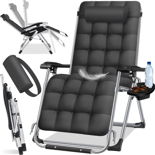 Chaise longue transat pliable avec porte  gobelet