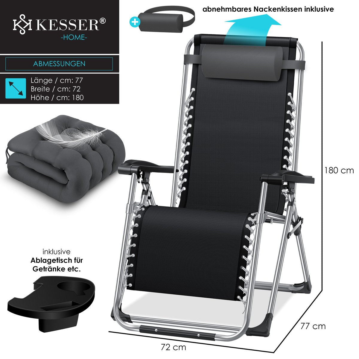 Chaise longue transat pliable avec porte  gobelet