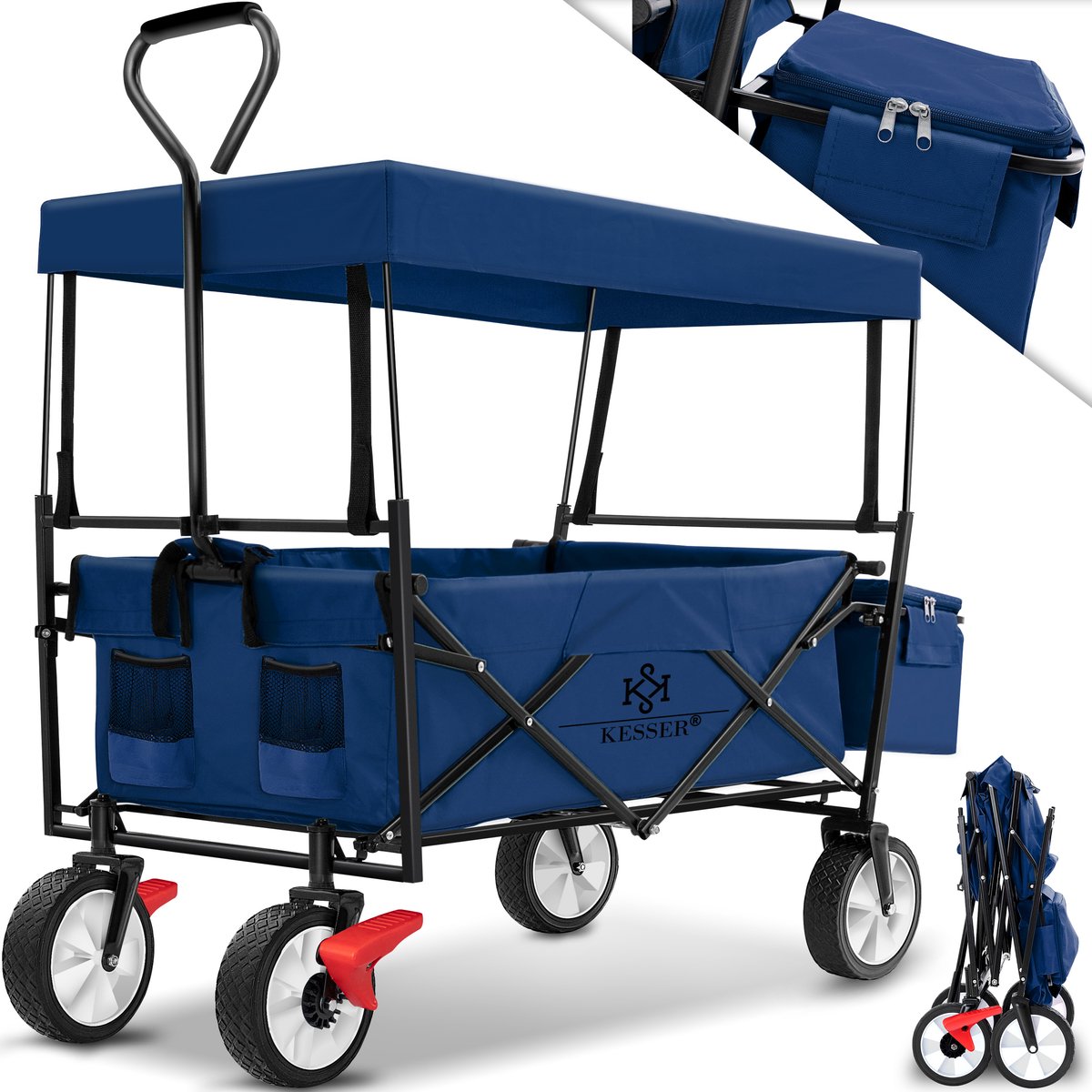 Chariot de transport pliable avec toit  2 poche + Housse