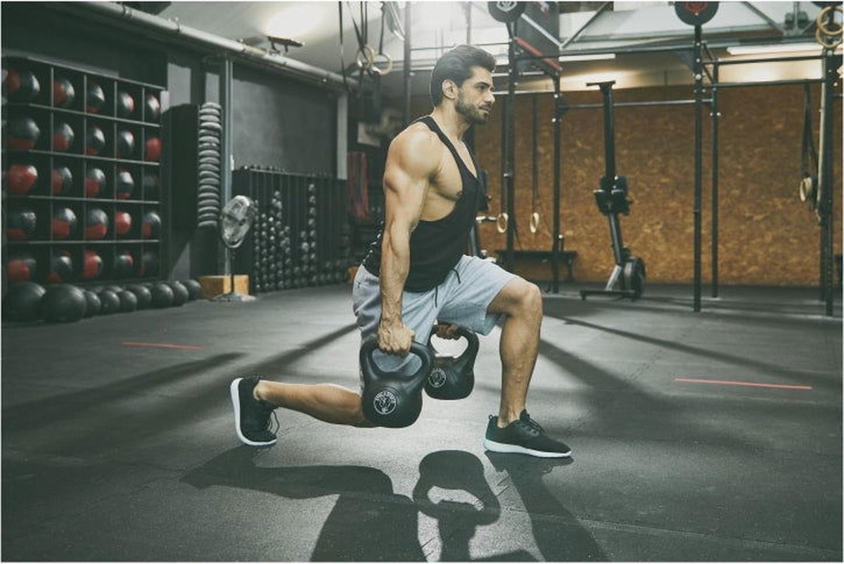 Haltère Russe Kettlebell Plastique Noire De 14 Kg