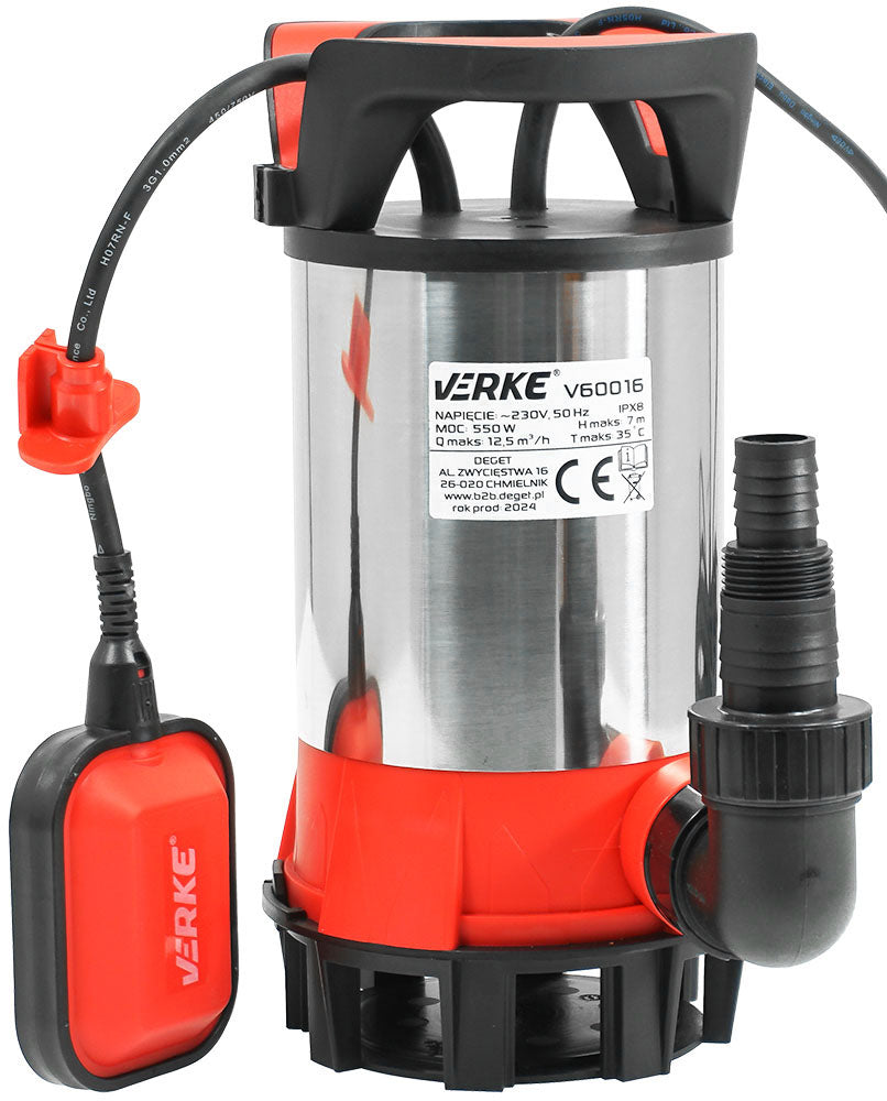 Pompe vide cave submersible Eau Sale Et Propre  550W avec flotteur