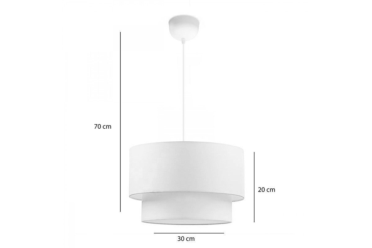 Suspension luminaire plafonnier abat jour blanc crème 30x20 cm