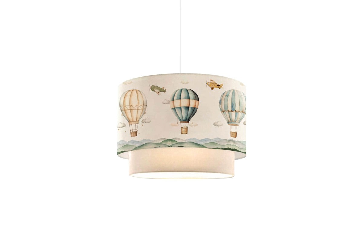 Suspension luminaire plafonnier enfant abat jour beige 30x20 cm