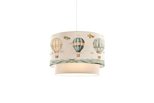Suspension luminaire plafonnier enfant abat jour beige 30x20 cm