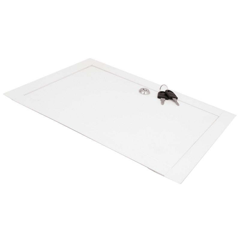 Trappe de visite Porte d'inspection en métal blanc avec serrure 50x50cm