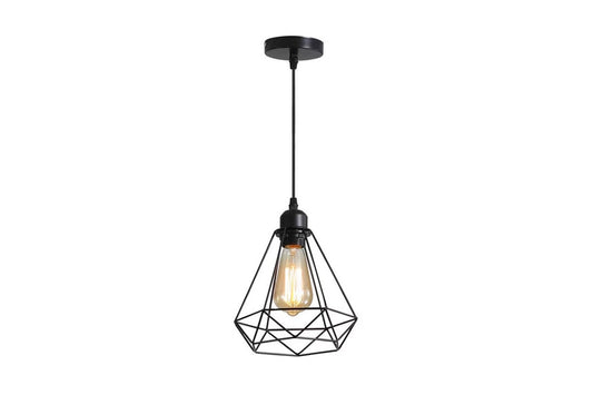 Plafonnier suspension luminaire métal noir 20,5x25 cm