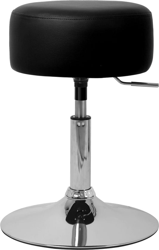 Tabouret de travail noir rond synthétique réglable en hauteur 52-65 cm