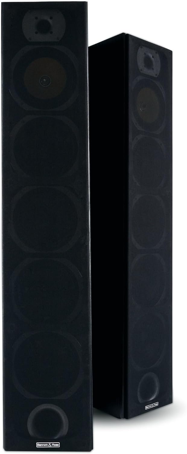 Bennett & Ross Paire d'Enceintes HiFi sur Pied 4 Voies (200W RMS, Subwoofer 6,5", 3X Medium 6,5", Tweeter 1"