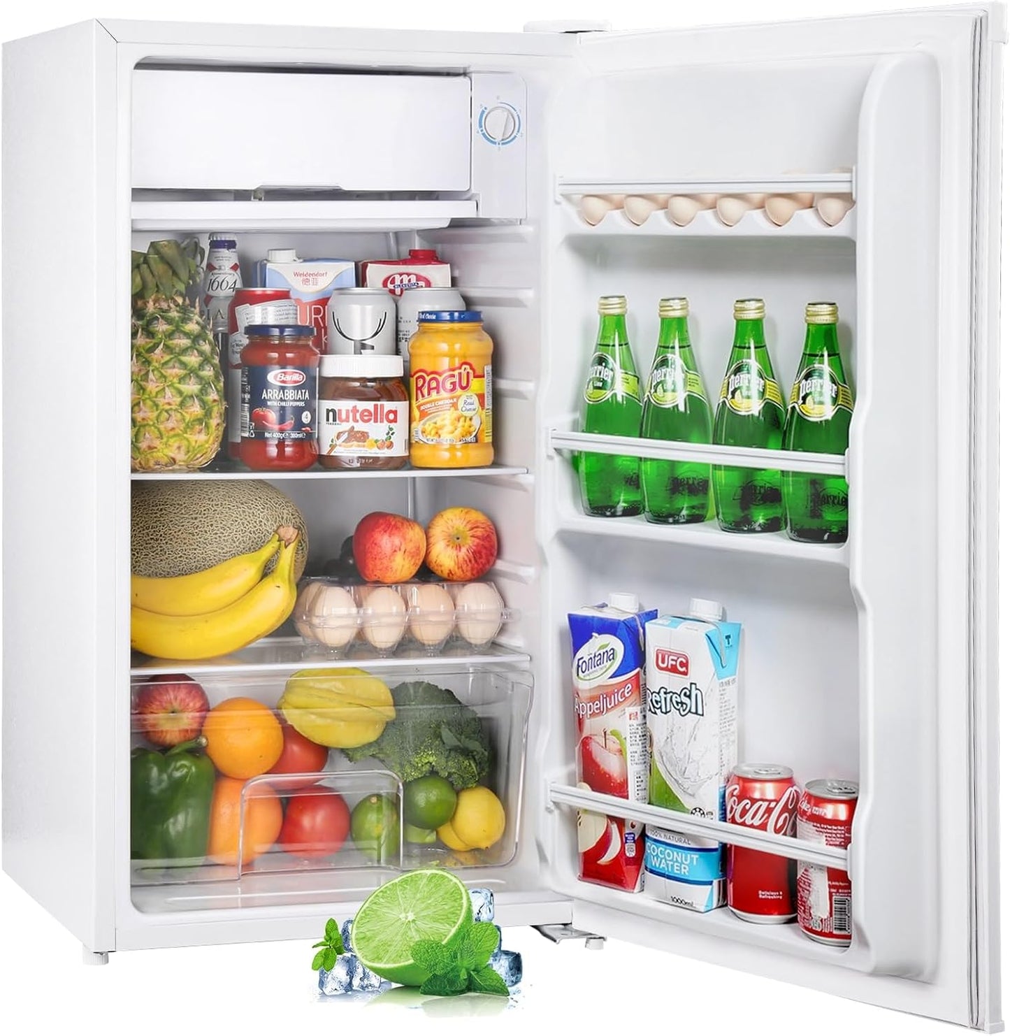 Frigo avec Congélateur  91L Bac à Légumes Blanc