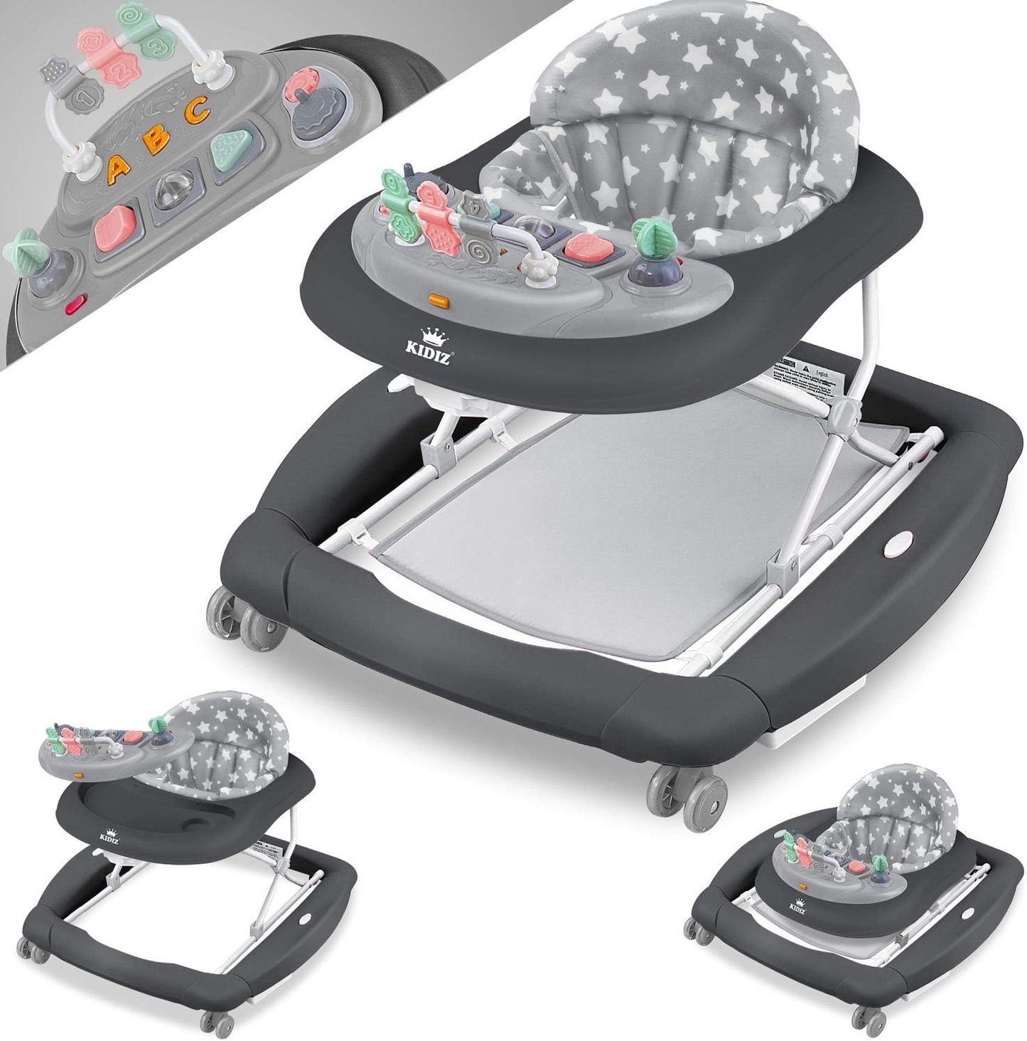 Trotteur 4 en 1 Chariot d'éveil et de marche Trotteur - fonction basculante  Pliable