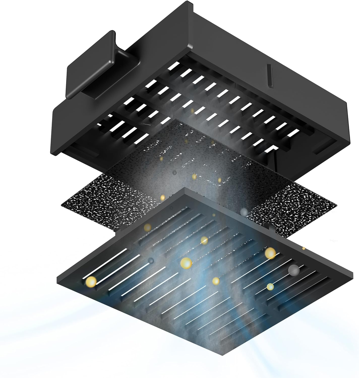 CIARRA Hotte visière 60cm Classe A+ 3 vitesses 220m³/h Recyclage & Evacuation Hotte aspirante encastrable - Inox