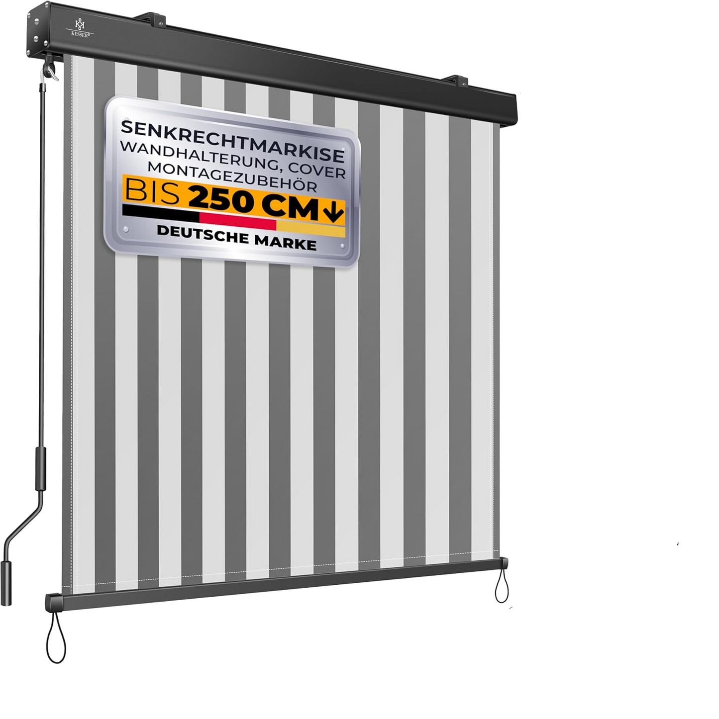 Store vertical 160 x 250 cm  Mécanisme à manivelle  balcon - Protection solaire et brise-vue