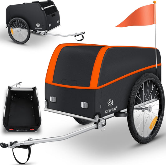 Remorque vélo Haut avec attelage Couvercle Inclus  120 litres Max. 40 kg