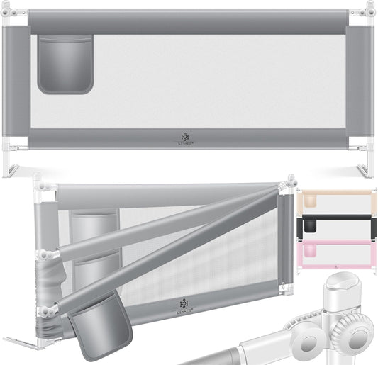 Barrière de lit de 180 cm anti-chute  72 à 96 cm - Gris