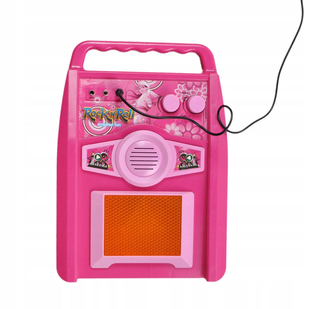 Pack Guitare électrique enfant + microphone + amplificateur Rose