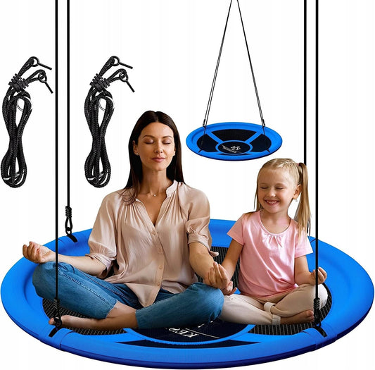 Balançoire nid d'oiseau réglable pour enfants et adultes Bleu