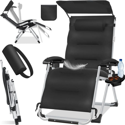 Chaise longue de jardin pliable extra large et résistante aux intempéries, capacité de charge 200 kg