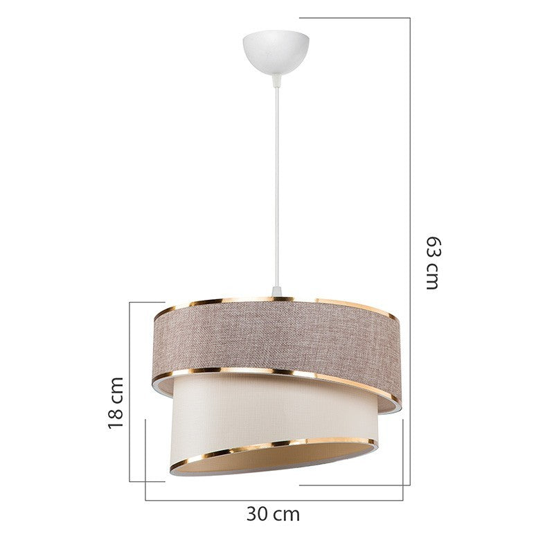 Suspension luminaire Plafonnier Loopy Ε27 beige-blanc D30x63cm