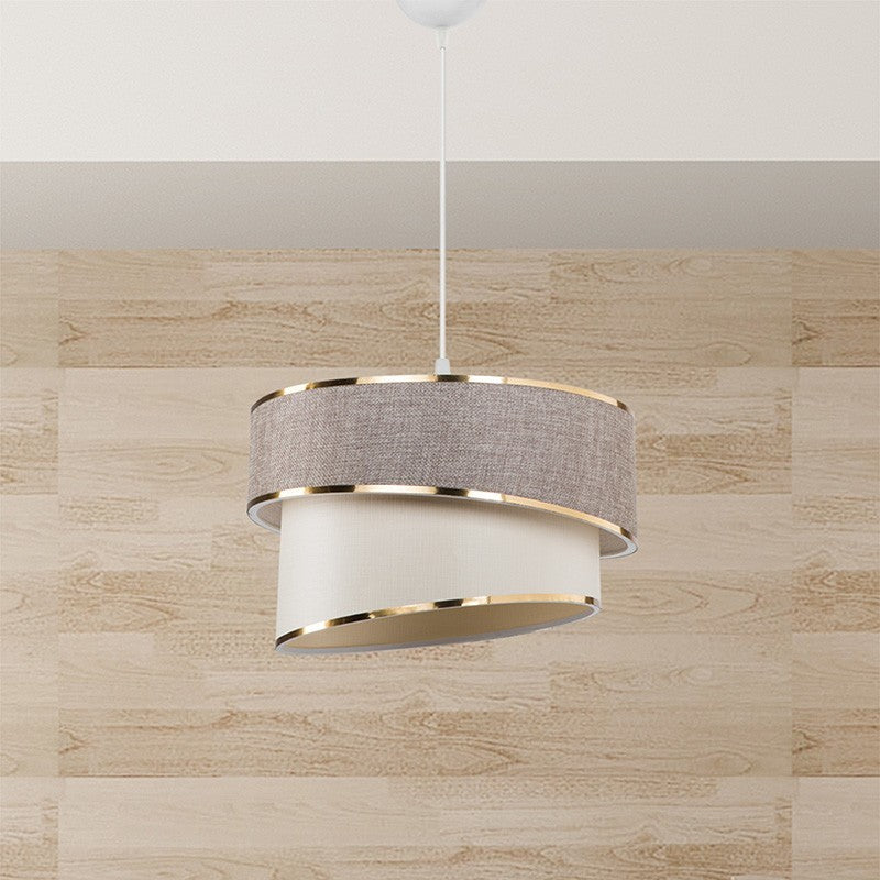 Suspension luminaire Plafonnier Loopy Ε27 beige-blanc D30x63cm