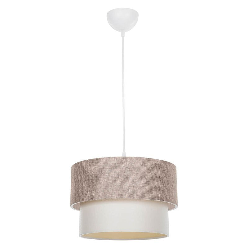 Suspension luminaire Plafonnier Ε27 beige D30x72cm