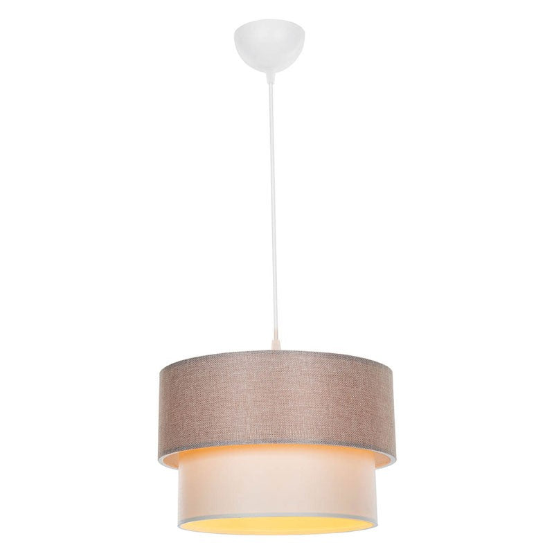 Suspension luminaire Plafonnier Ε27 beige D30x72cm