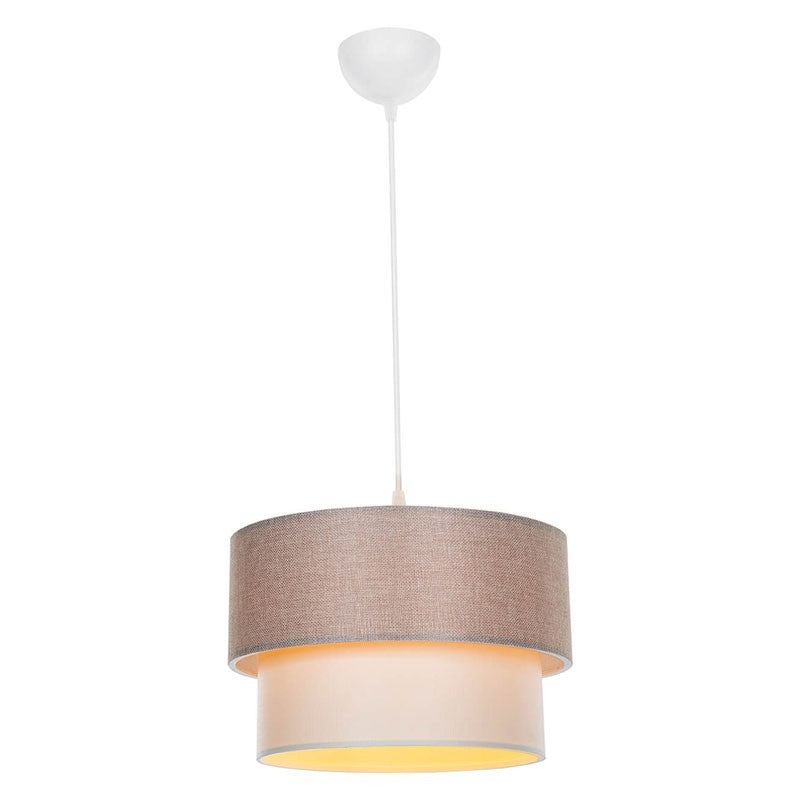 Suspension luminaire Plafonnier Ε27 beige D30x72cm