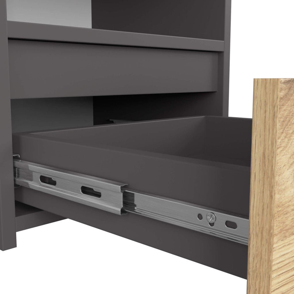 Table de chevet LINA anthracite 1 tiroir bois 40x35x40 cm