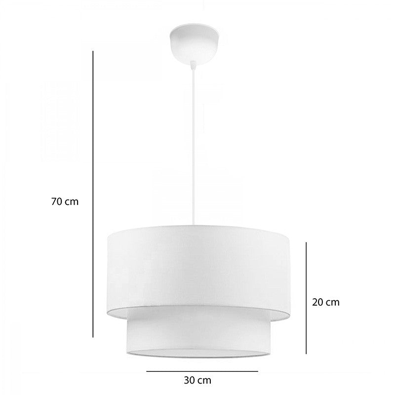 Suspension luminaire plafonnier abat jour blanc crème 30x20 cm