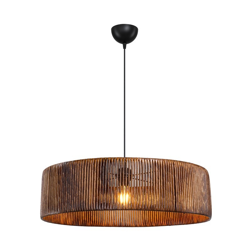 Suspension luminaire plafonnier avec abat-jour marron 55x20cm