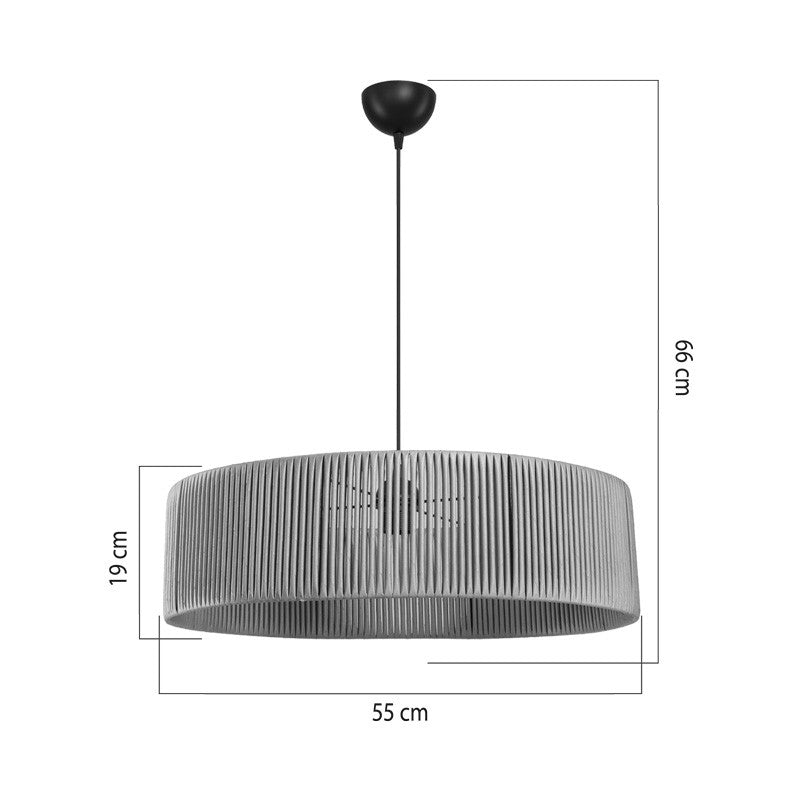 Suspension luminaire plafonnier avec abat-jour marron 55x20cm